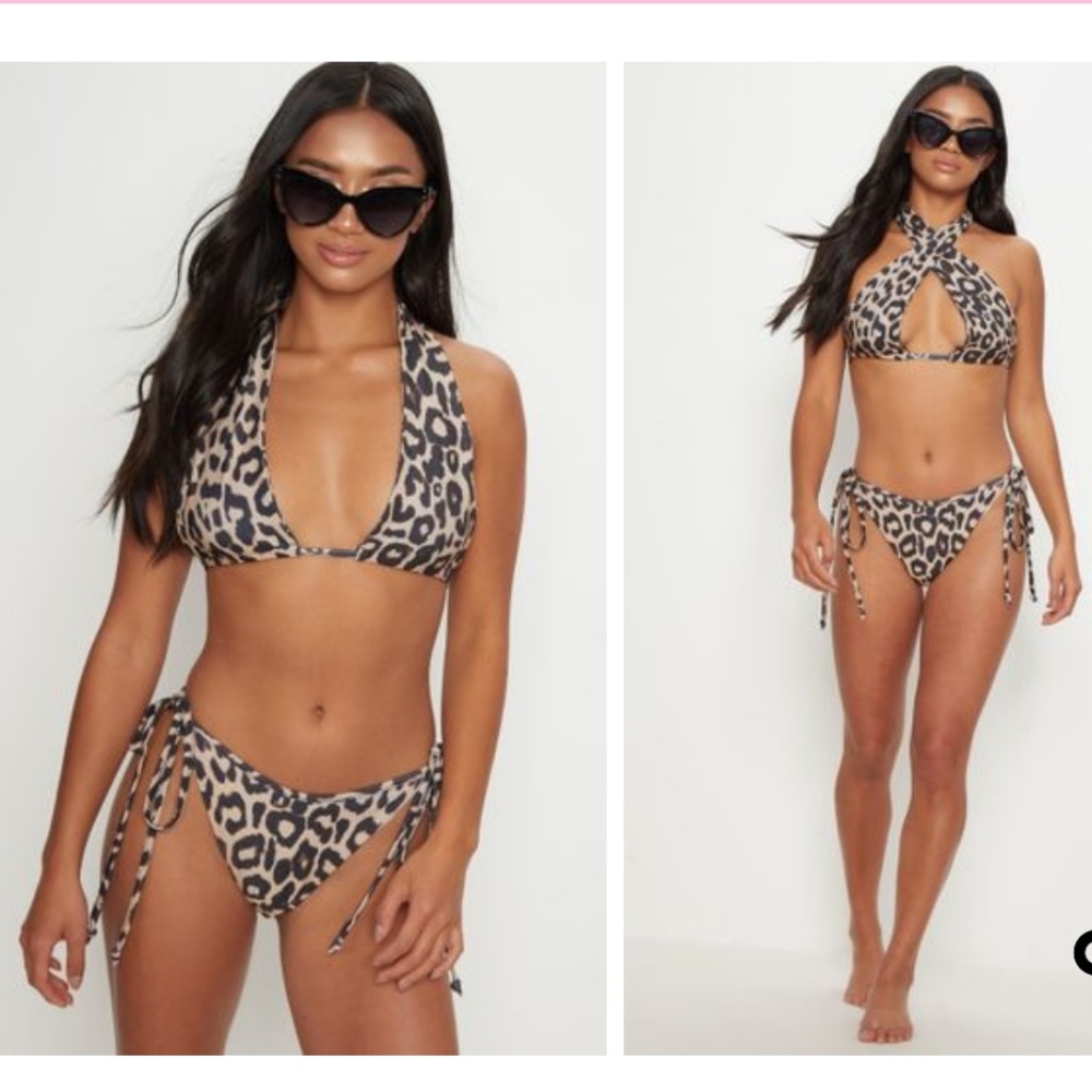 Tan leopard bikini set